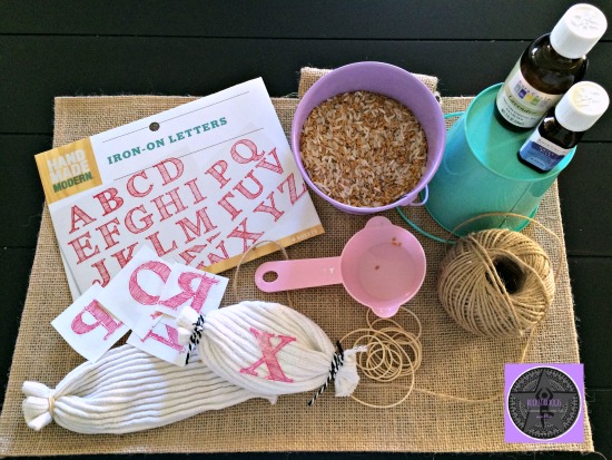DIY savasana eye masks supplies