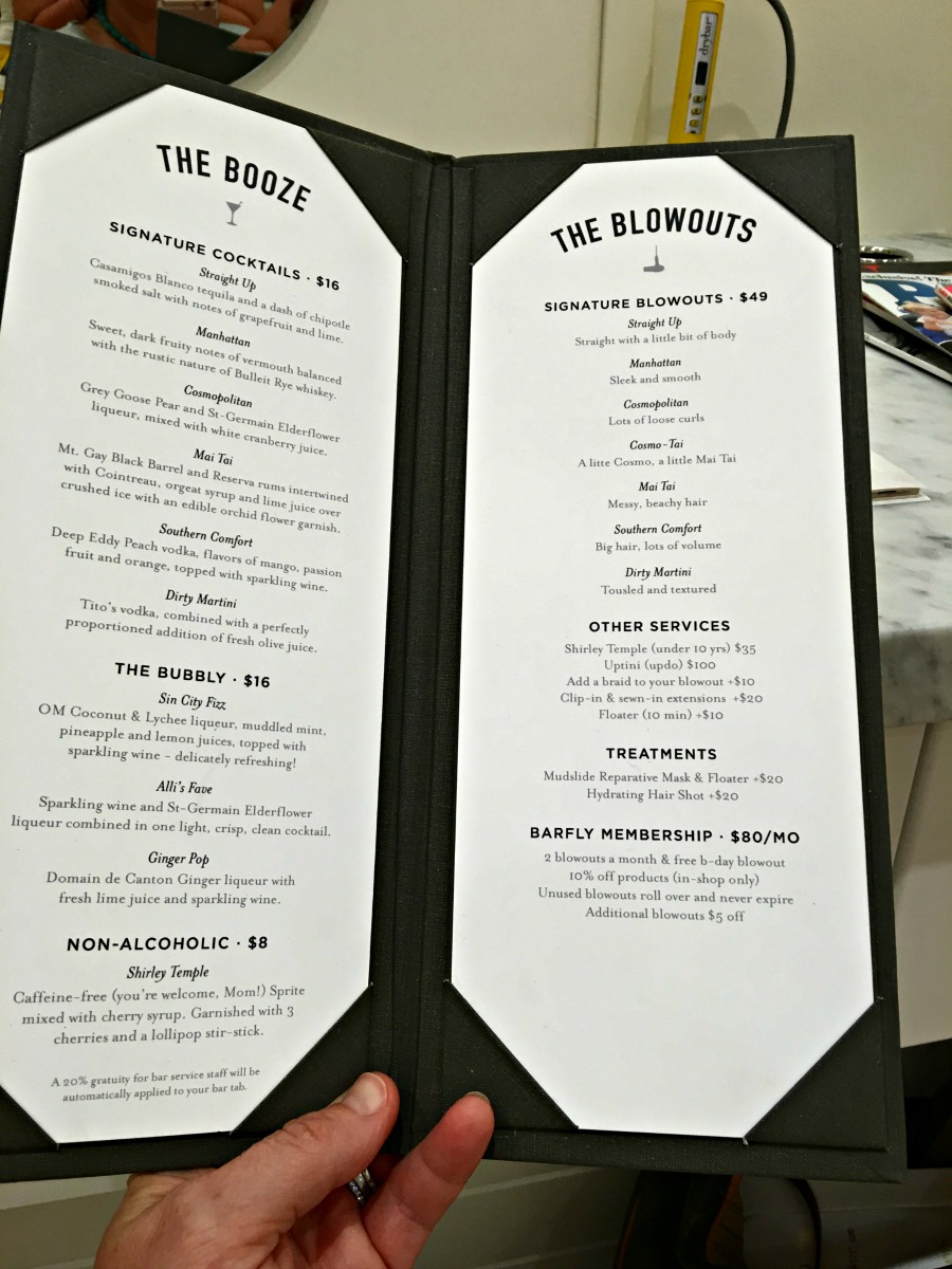 drybar menu